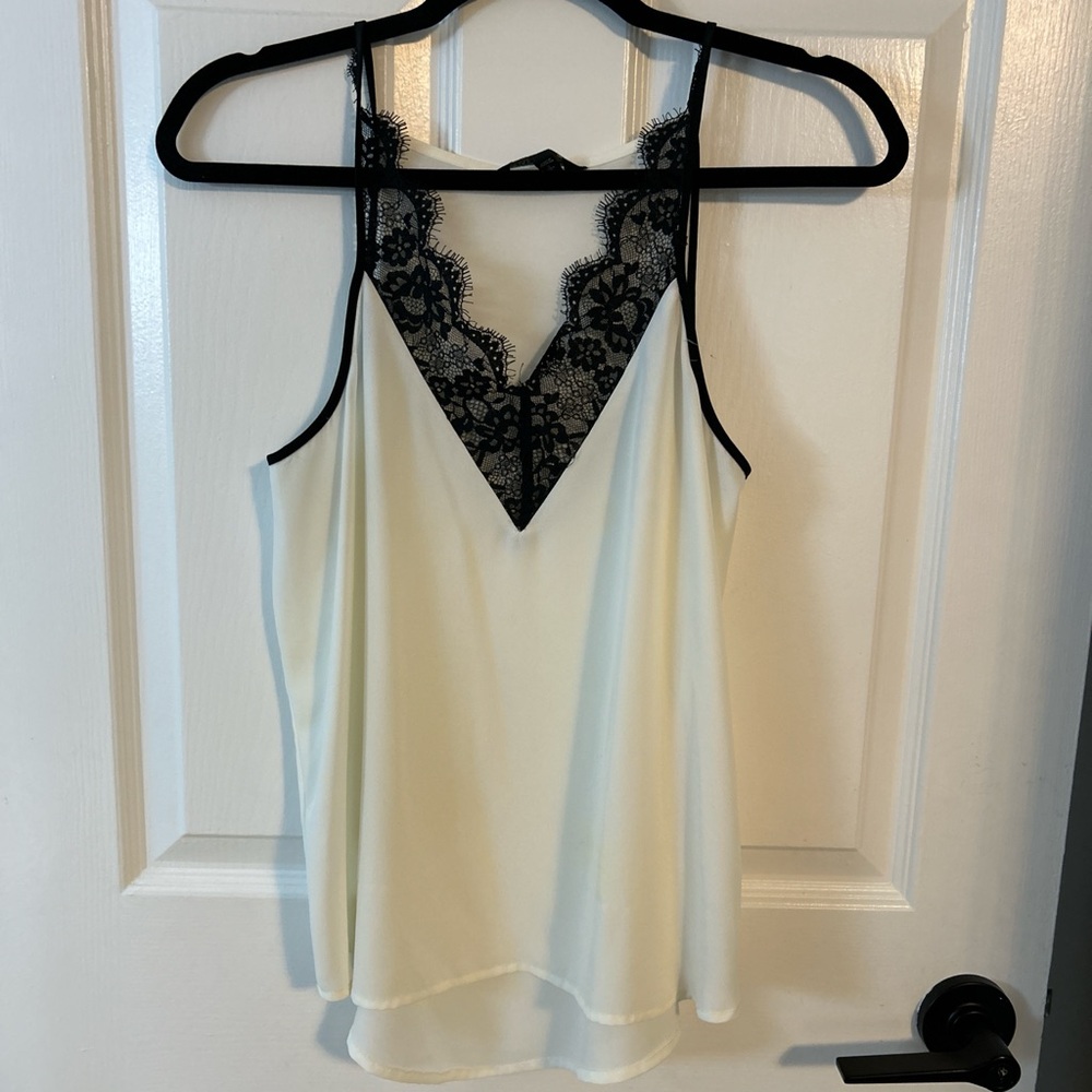 Express  Cream Lace Trim Women's Top size S